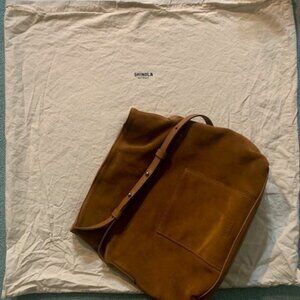 Shinola Cass Crossbody Cognac Suede Leather Bag Purse